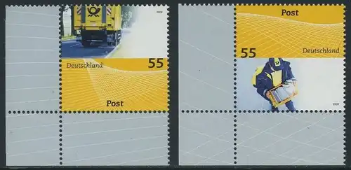 BUND 2009 Michel-Nummer 2733-2734 postfrisch SATZ(2) EINZELMARKEN ECKRÄNDER unten links