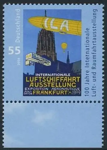 BUND 2009 Michel-Nummer 2740 postfrisch EINZELMARKE RAND unten (c)