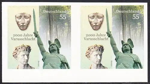 BUND 2009 Michel-Nummer 2741 postfrisch horiz.PAAR RAND unten -aus MH/selbstklebend-