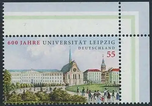 BUND 2009 Michel-Nummer 2745 postfrisch EINZELMARKE ECKRAND oben rechts