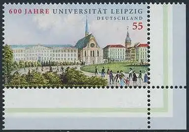 BUND 2009 Michel-Nummer 2745 postfrisch EINZELMARKE ECKRAND unten rechts