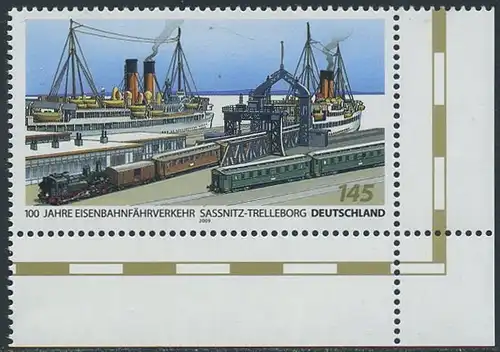 BUND 2009 Michel-Nummer 2746 postfrisch EINZELMARKE ECKRAND unten rechts