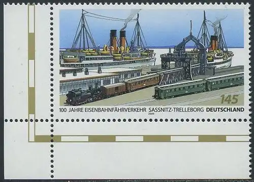 BUND 2009 Michel-Nummer 2746 postfrisch EINZELMARKE ECKRAND unten links