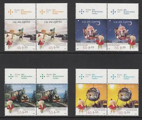 BUND 2009 Michel-Nummer 2748-2751 postfrisch SATZ(4) EINZELMARKEN RÄNDER oben (2h)