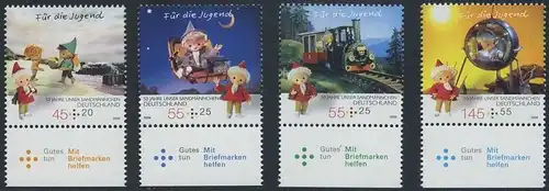 BUND 2009 Michel-Nummer 2748-2751 postfrisch SATZ(4) EINZELMARKEN RÄNDER unten