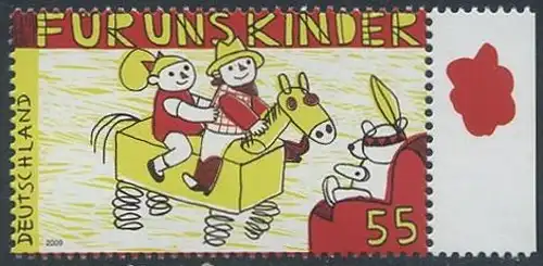 BUND 2009 Michel-Nummer 2756 postfrisch EINZELMARKE RAND rechts (a)