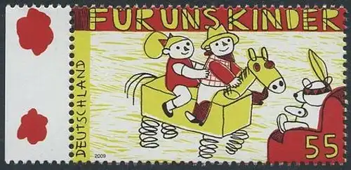 BUND 2009 Michel-Nummer 2756 postfrisch EINZELMARKE RAND links (b)