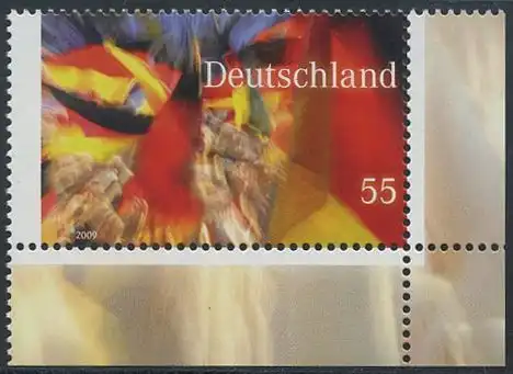 BUND 2009 Michel-Nummer 2760 postfrisch EINZELMARKE ECKRAND unten rechts