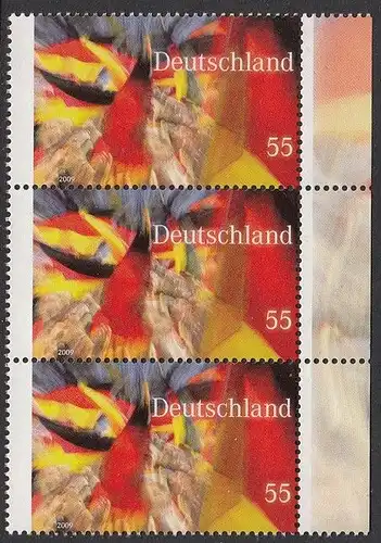 BUND 2009 Michel-Nummer 2760 postfrisch vert.STRIP(3) RAND rechts