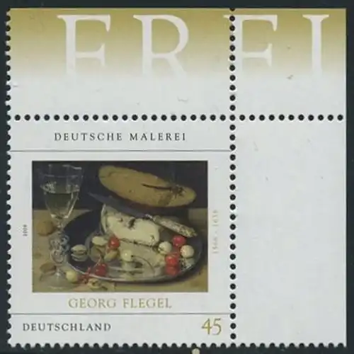 BUND 2009 Michel-Nummer 2761 postfrisch EINZELMARKE ECKRAND oben rechts