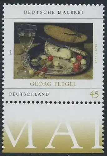 BUND 2009 Michel-Nummer 2761 postfrisch EINZELMARKE RAND unten (c)