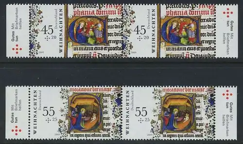 BUND 2009 Michel-Nummer 2763-2764 postfrisch SATZ(2) horiz.PAARE RÄNDER rechts/links