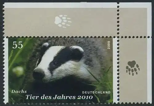 BUND 2009 Michel-Nummer 2767 postfrisch EINZELMARKE ECKRAND oben rechts