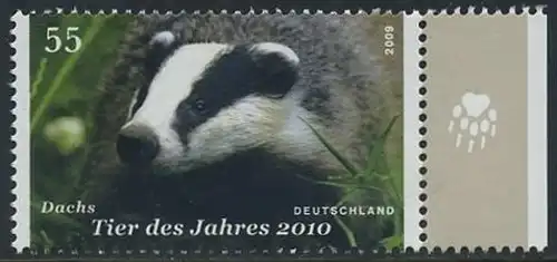 BUND 2009 Michel-Nummer 2767 postfrisch EINZELMARKE RAND rechts (a)