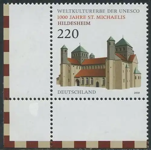 BUND 2010 Michel-Nummer 2774 postfrisch EINZELMARKE ECKRAND unten links