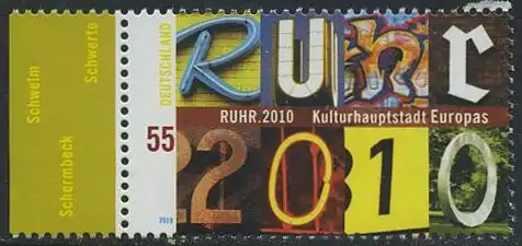 BUND 2010 Michel-Nummer 2776 postfrisch EINZELMARKE RAND links (a)