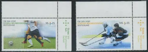 BUND 2010 Michel-Nummer 2788-2789 postfrisch SATZ(2) EINZELMARKEN ECKRÄNDER oben rechts