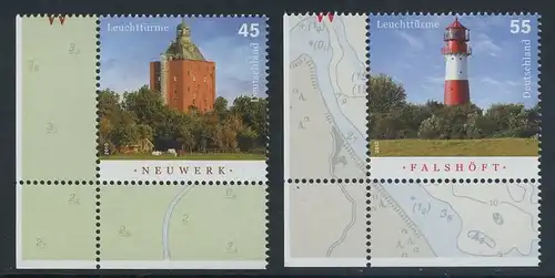 BUND 2010 Michel-Nummer 2800-2801 postfrisch SATZ(2) EINZELMARKEN ECKRÄNDER unten links