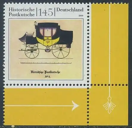 BUND 2010 Michel-Nummer 2806 postfrisch EINZELMARKE ECKRAND unten rechts