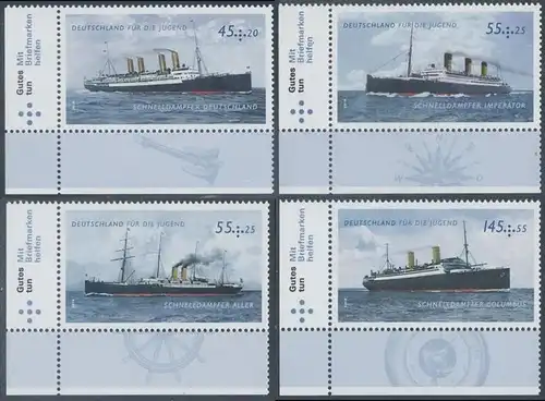 BUND 2010 Michel-Nummer 2809-2812 postfrisch SATZ(4) EINZELMARKEN ECKRÄNDER unten links