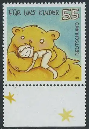 BUND 2010 Michel-Nummer 2818 postfrisch EINZELMARKE RAND unten (c)