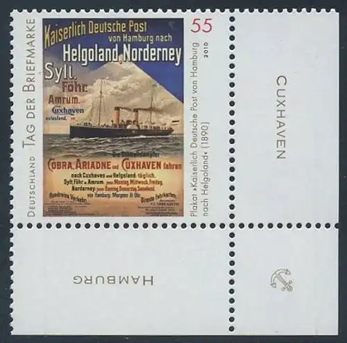 BUND 2010 Michel-Nummer 2819 postfrisch EINZELMARKE ECKRAND unten rechts