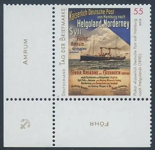 BUND 2010 Michel-Nummer 2819 postfrisch EINZELMARKE ECKRAND unten links