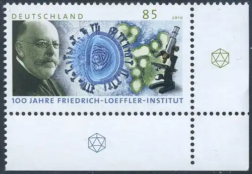 BUND 2010 Michel-Nummer 2825 postfrisch EINZELMARKE ECKRAND unten rechts