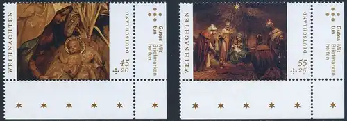 BUND 2010 Michel-Nummer 2829-2830 postfrisch SATZ(2) EINZELMARKEN ECKRÄNDER unten rechts