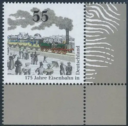 BUND 2010 Michel-Nummer 2833 postfrisch EINZELMARKE ECKRAND unten rechts