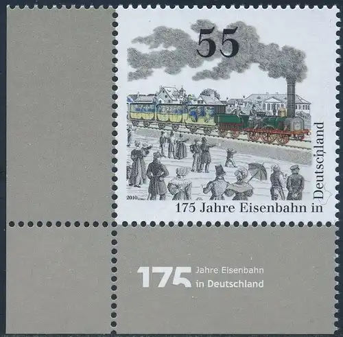 BUND 2010 Michel-Nummer 2833 postfrisch EINZELMARKE ECKRAND unten links