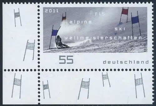 BUND 2010 Michel-Nummer 2834 postfrisch EINZELMARKE ECKRAND unten links