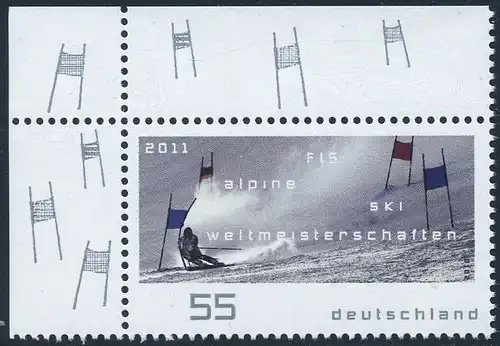 BUND 2010 Michel-Nummer 2834 postfrisch EINZELMARKE ECKRAND oben links