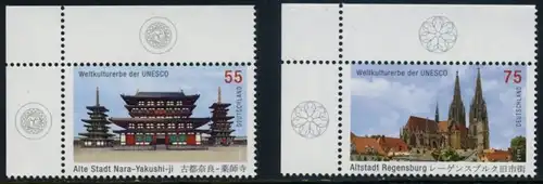 BUND 2011 Michel-Nummer 2844-2845 postfrisch SATZ(2) EINZELMARKEN ECKRÄNDER oben links