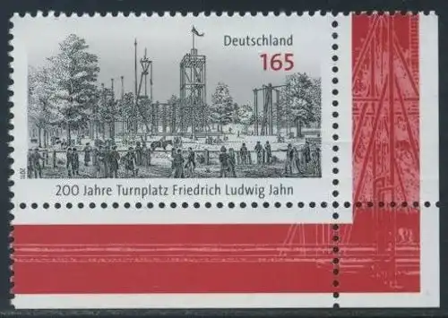 BUND 2011 Michel-Nummer 2870 postfrisch EINZELMARKE ECKRAND unten rechts