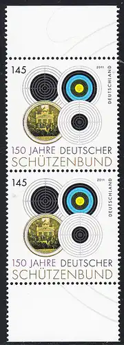 BUND 2011 Michel-Nummer 2881 postfrisch vert.PAAR RÄNDER oben/unten (a)