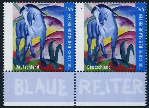 BUND 2012 Michel-Nummer 2911 postfrisch horiz.PAAR RAND unten