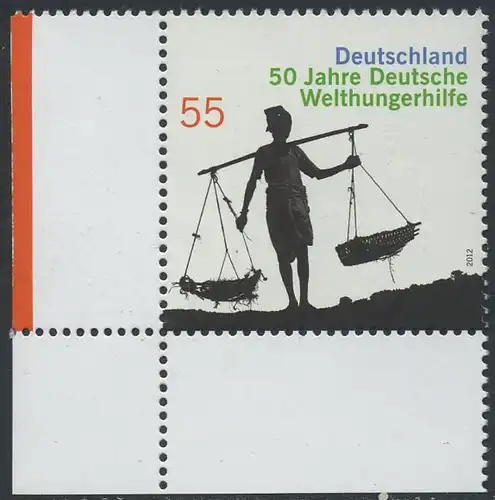 BUND 2012 Michel-Nummer 2928 postfrisch EINZELMARKE ECKRAND unten links