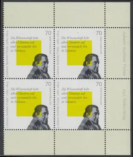 BUND 2012 Michel-Nummer 2934 postfrisch BLOCK ECKRÄNDER oben rechts/unten rechts