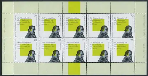 BUND 2012 Michel-Nummer 2934 postfrisch BOGEN(10)