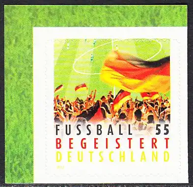 BUND 2012 Michel-Nummer 2936 postfrisch EINZELMARKE ECKRAND oben links (d) -aus MH/selbstklebend-