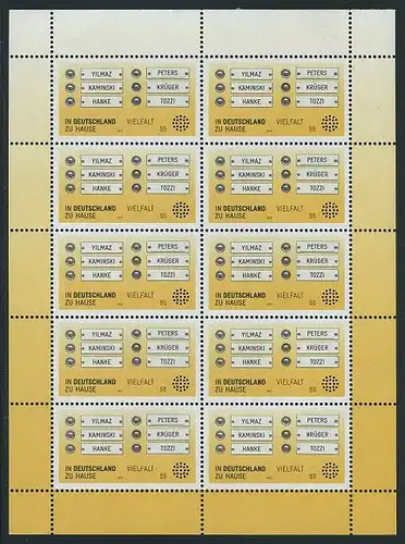 BUND 2012 Michel-Nummer 2941 postfrisch BOGEN(10)