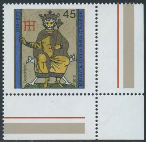BUND 2012 Michel-Nummer 2949 postfrisch EINZELMARKE ECKRAND unten rechts