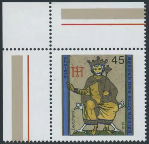 BUND 2012 Michel-Nummer 2949 postfrisch EINZELMARKE ECKRAND oben links