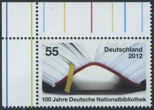 BUND 2012 Michel-Nummer 2956 postfrisch EINZELMARKE ECKRAND oben links