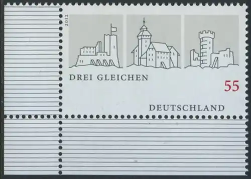 BUND 2012 Michel-Nummer 2959 postfrisch EINZELMARKE ECKRAND unten links