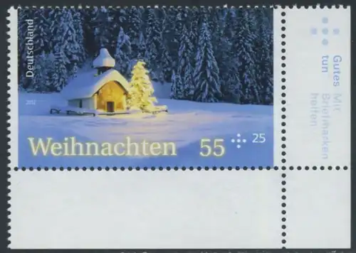 BUND 2012 Michel-Nummer 2961 postfrisch EINZELMARKE ECKRAND unten rechts