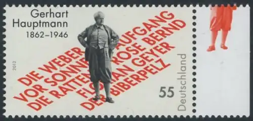 BUND 2012 Michel-Nummer 2963 postfrisch EINZELMARKE RAND rechts (a)