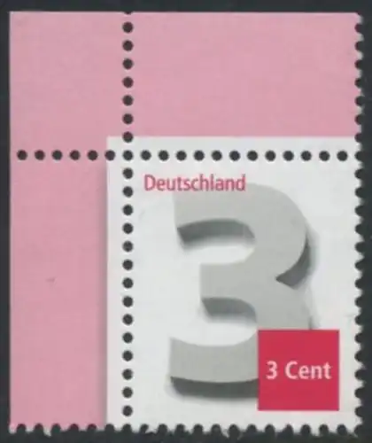 BUND 2012 Michel-Nummer 2964 postfrisch EINZELMARKE ECKRAND oben links