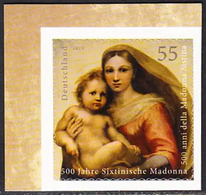 BUND 2012 Michel-Nummer 2965 postfrisch EINZELMARKE ECKRAND oben links (d) -aus MH/selbstklebend-